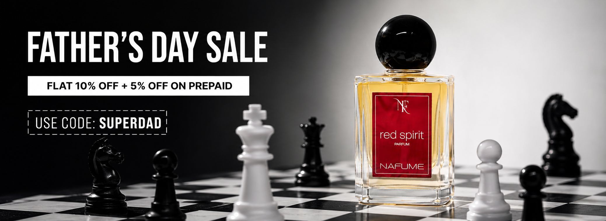 NAFUME Father's Day Sale — flat 10% off plus 5% off prepaid, use code SUPERDAD